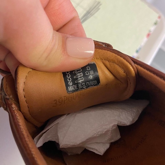 Ecco | Brown Leather Mens Dress Oxford Shoes Dressy‎ 39 - Picture 8 of 8